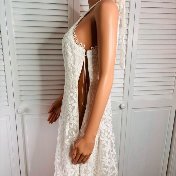 *NEW* LOST + WANDER Madonna Lily Lace One-Shoulder Maxi Dress Size Medium