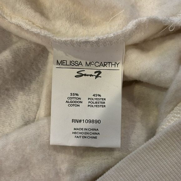 *NEW* MELISSA MCCARTHY SEVEN7 Cream Embellished Sleeve Sweater Size 1X