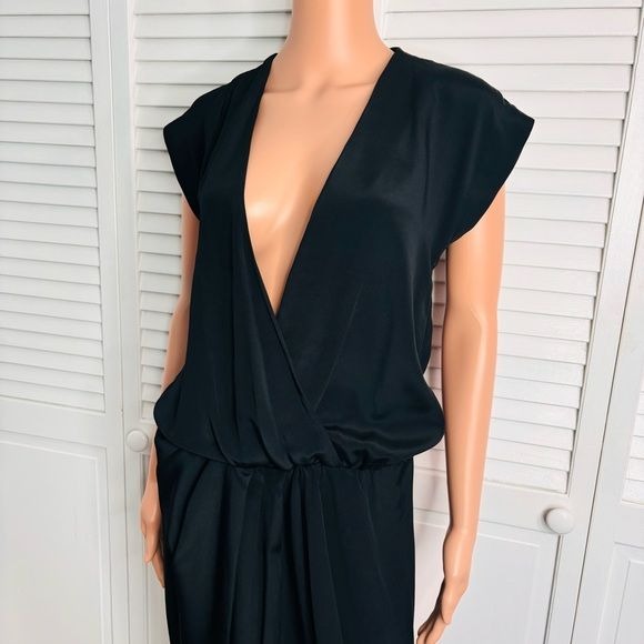 MARISSA WEBB Black Deep V-Neck Maxi Dress Size 4