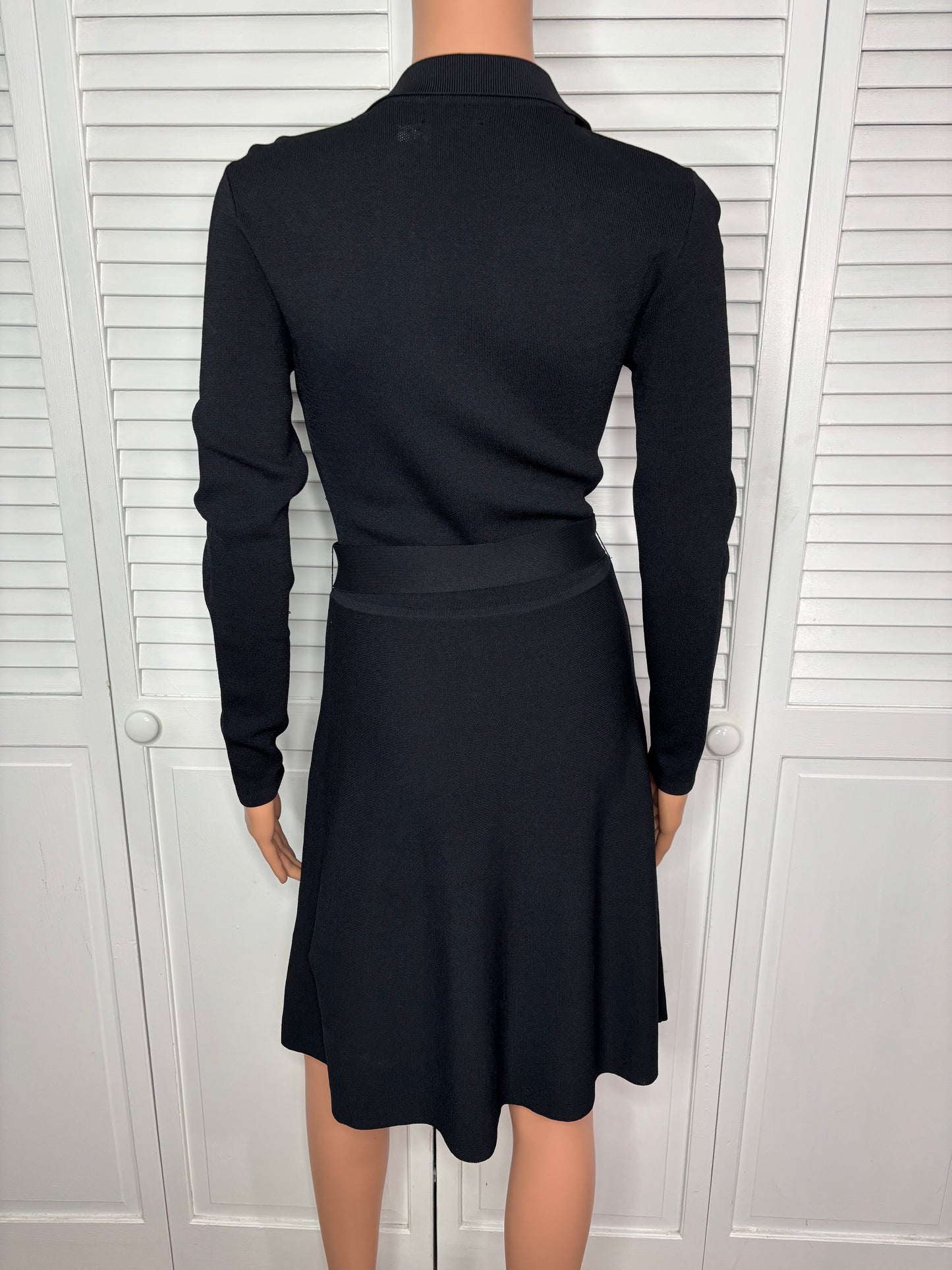 ELIZA J Black Embellished Collar Sweater Dress Size Small