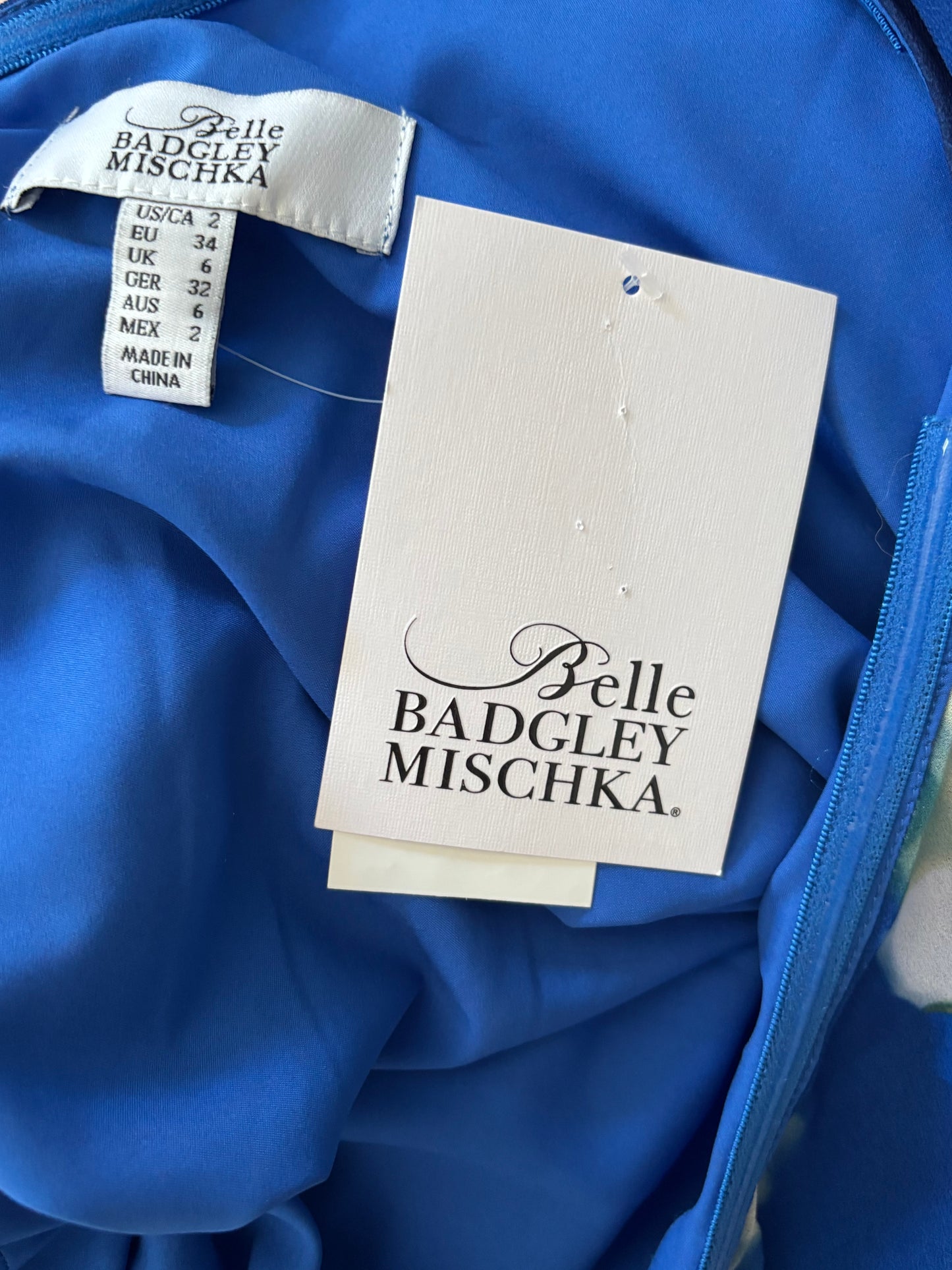 New BELLE by Badgley Mischka 'Kayla' One-Shoulder Floral Dress Size 2
