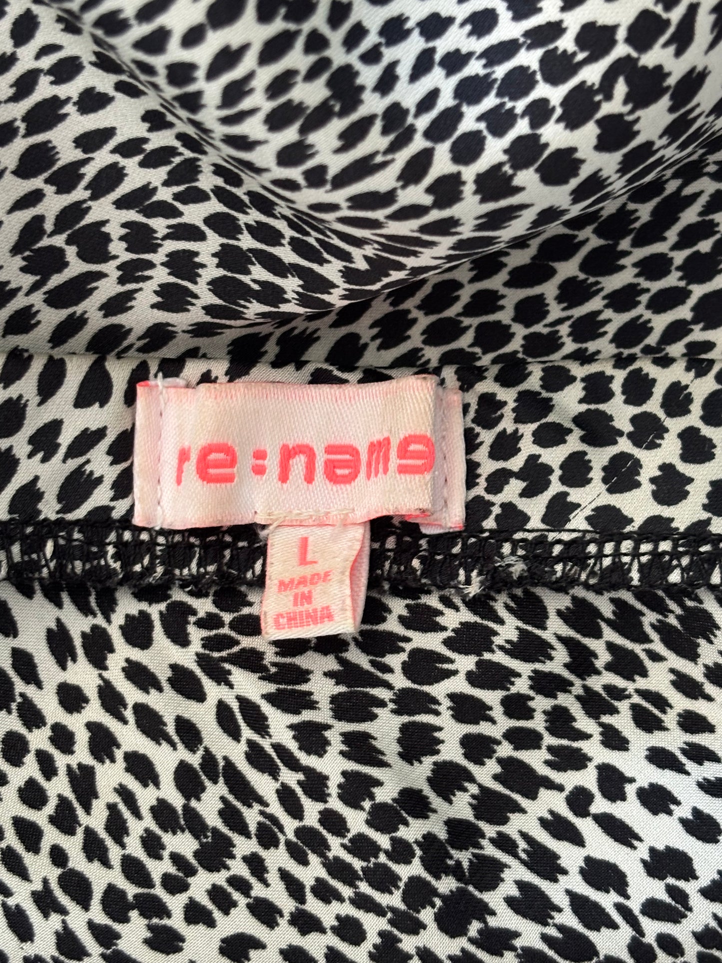RE:NAMED Animal Print Satin Bias Midi Skirt Size Large