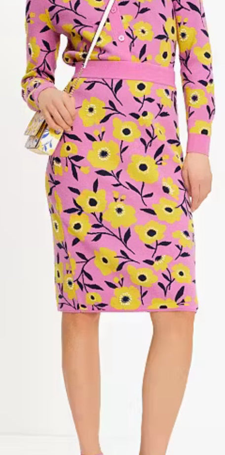 New KATE SPADE Sunshine Floral Embellished Pencil Skirt Size Small