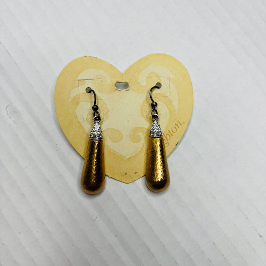 New BRIGHTON Salon Hammered Gold Teardrop Earrings