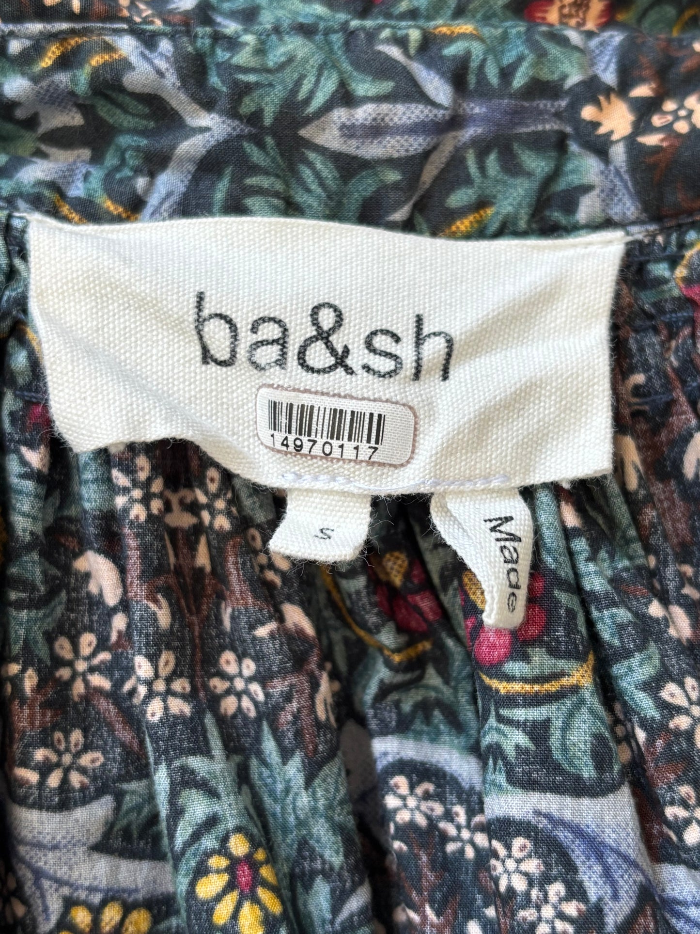 BA&SH Uguette Floral Button-Front Jumpsuit in Bleu Size 4