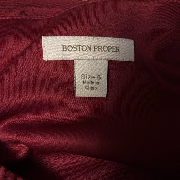 Boston Proper Red Sheath Cocktail Dress Size 6