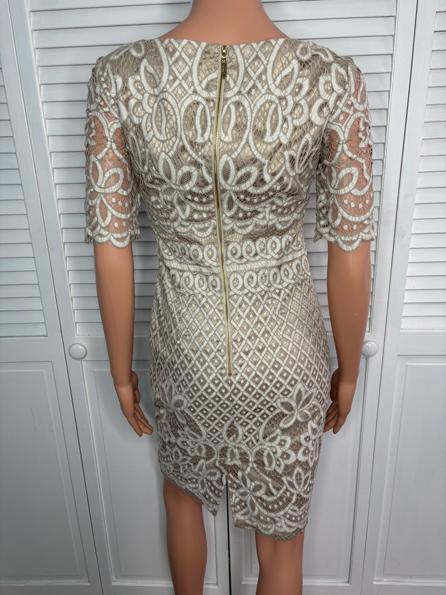 ELIZA J Two-Tone Lace Sheath Cocktail Dress Size 2