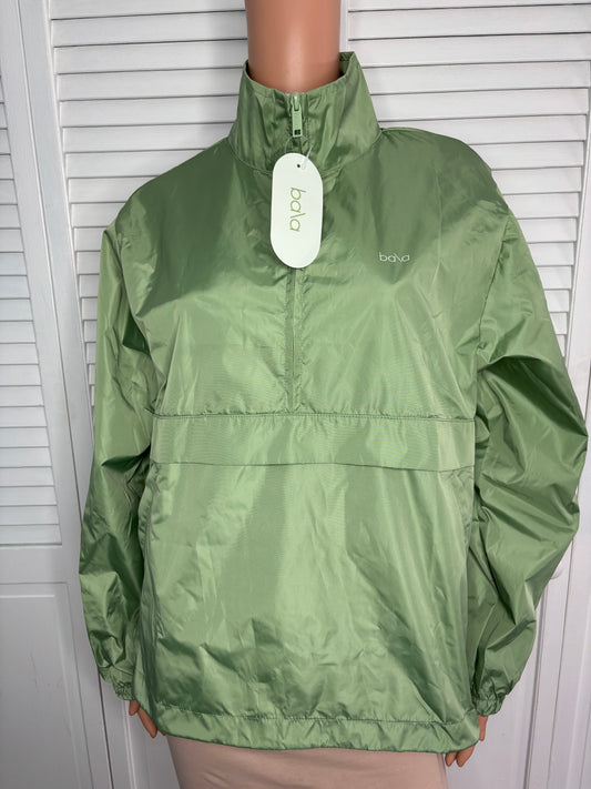 New BALA Breakaway Half-Zip Windbreaker Jacket in Sage Green Size S/M