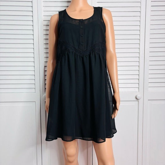 *New* EXPRESS Black Babydoll Mini Dress Size Medium