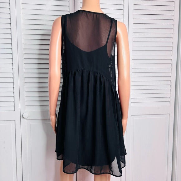 *New* EXPRESS Black Babydoll Mini Dress Size Medium