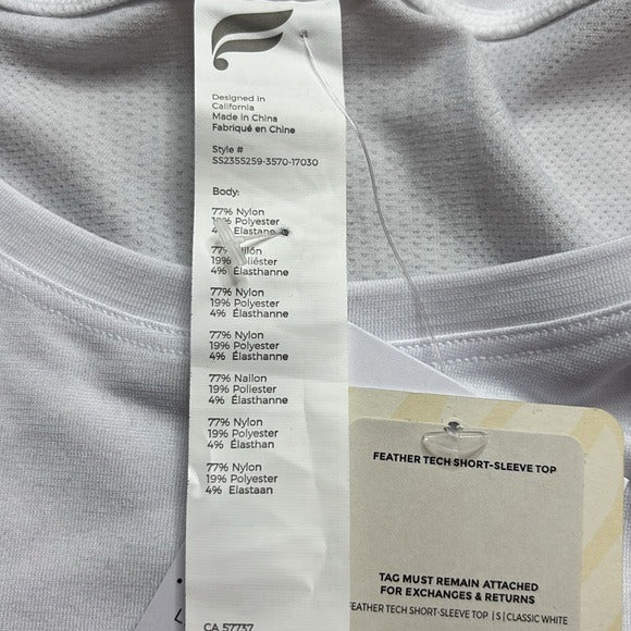 *New* FABLETICS Feather Tech Short-Sleeve Top Size Small