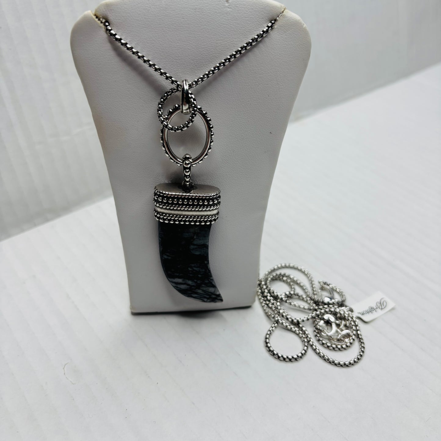 New BRIGHTON Cornicello Horn Necklace Matrix Jasper Reversible Necklace