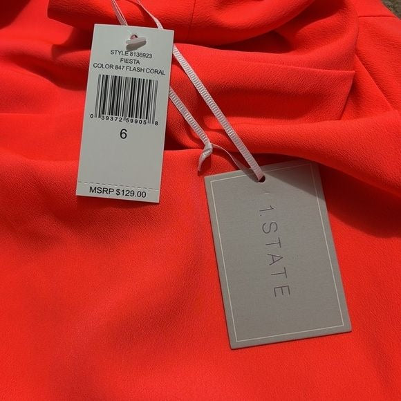 *New* 1. STATE Flash Coral Fiesta Dress Size 6