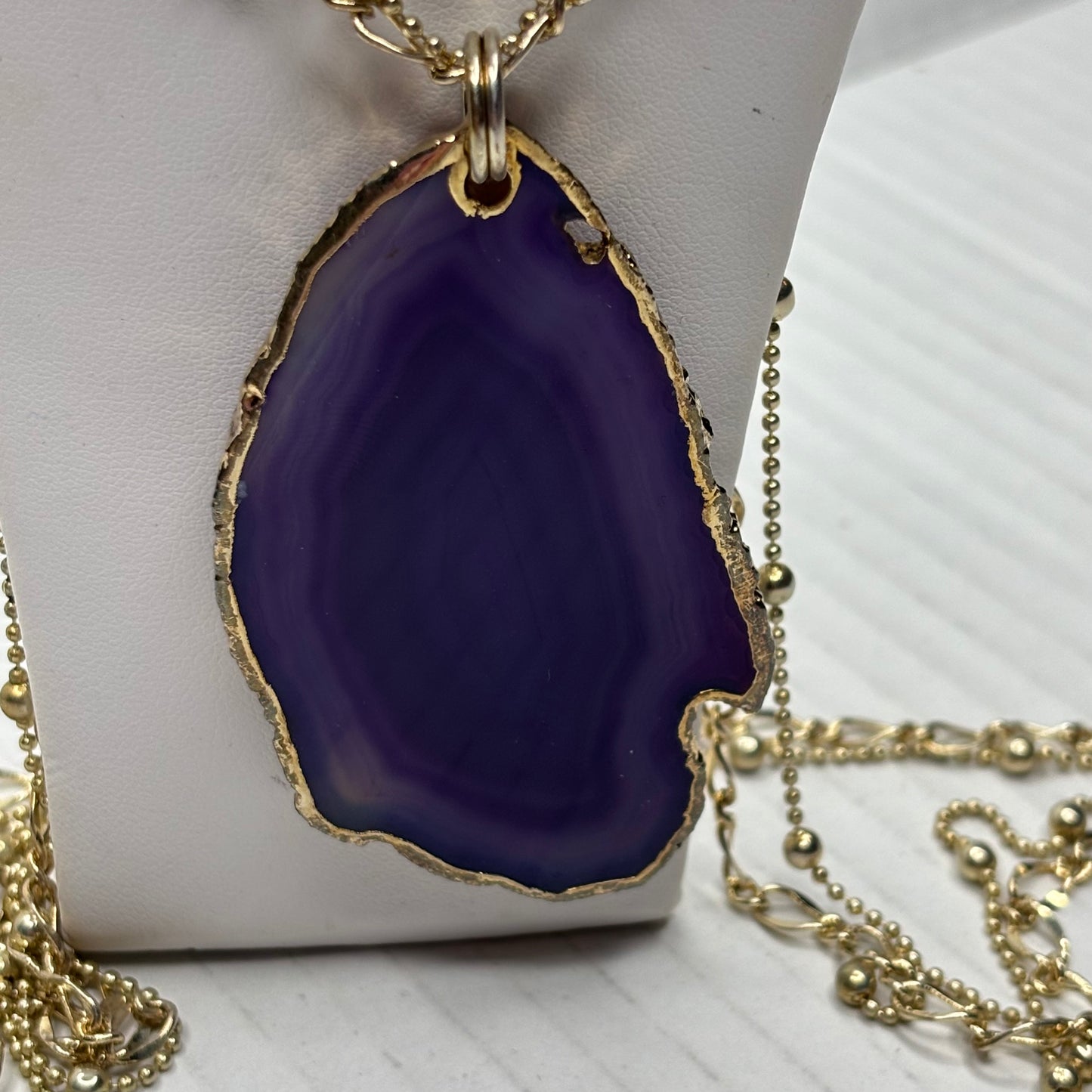 Glow by SHEILA FAJIL Purple Agate Geode Double Chain Necklace