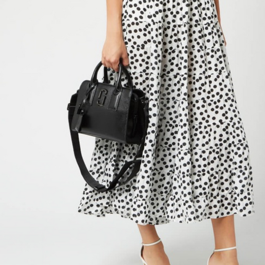 MARC JACOBS Little Big Shot DTM Saffiano Leather Satchel in All Black