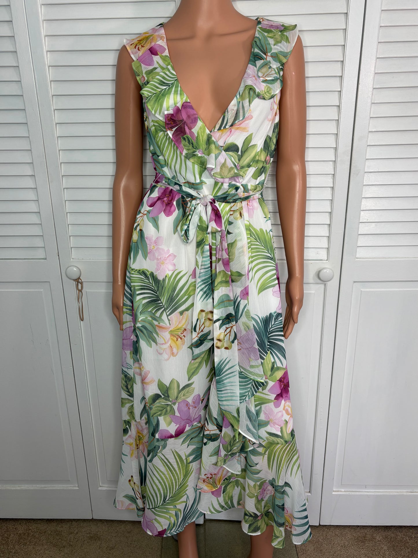 New TOMMY BAHAMA Tropical Bliss Faux Wrap Maxi Dress XS