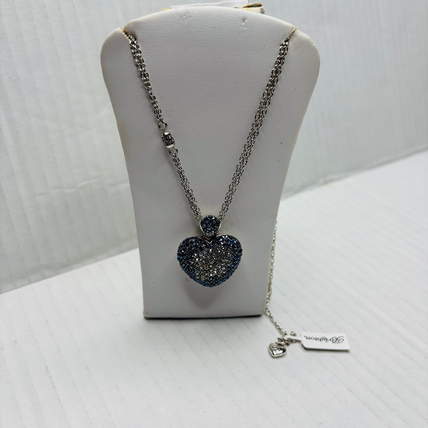 New BRIGHTON Love Is All You Need Blue Ombré Crystal Heart Necklace