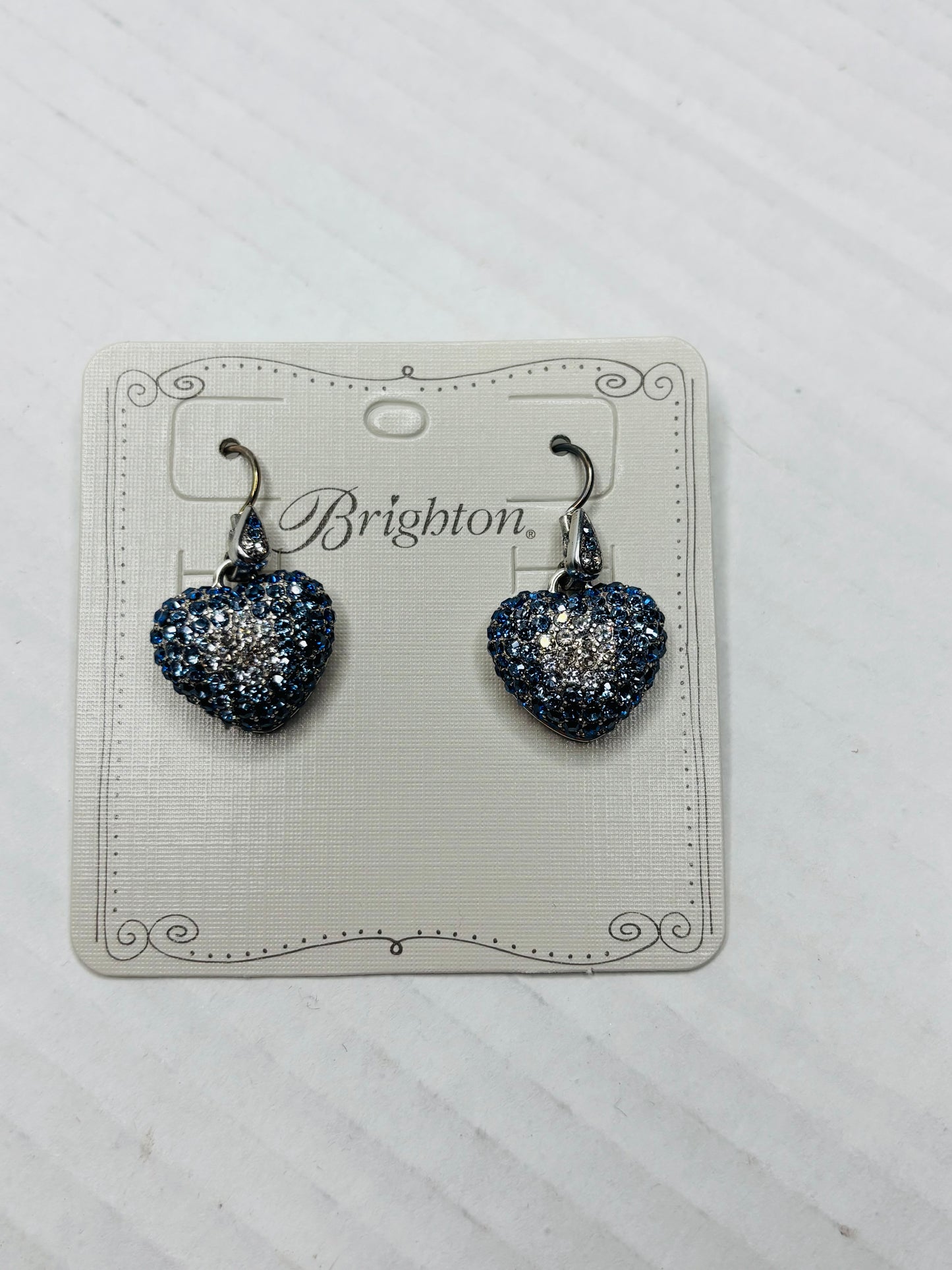 New BRIGHTON "Love Is All You Need" Blue Ombre Heart Earrings