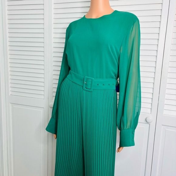 ZARA Green Pleated Jumpsuit Size XXL