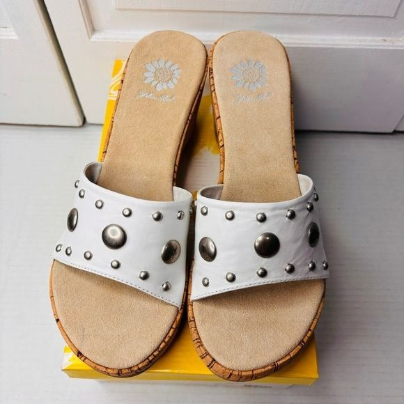 *New* YELLOW BOX White Bayside Platform Cork Sandal Size 9