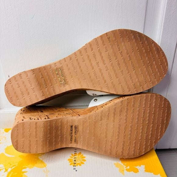 *New* YELLOW BOX White Bayside Platform Cork Sandal Size 9