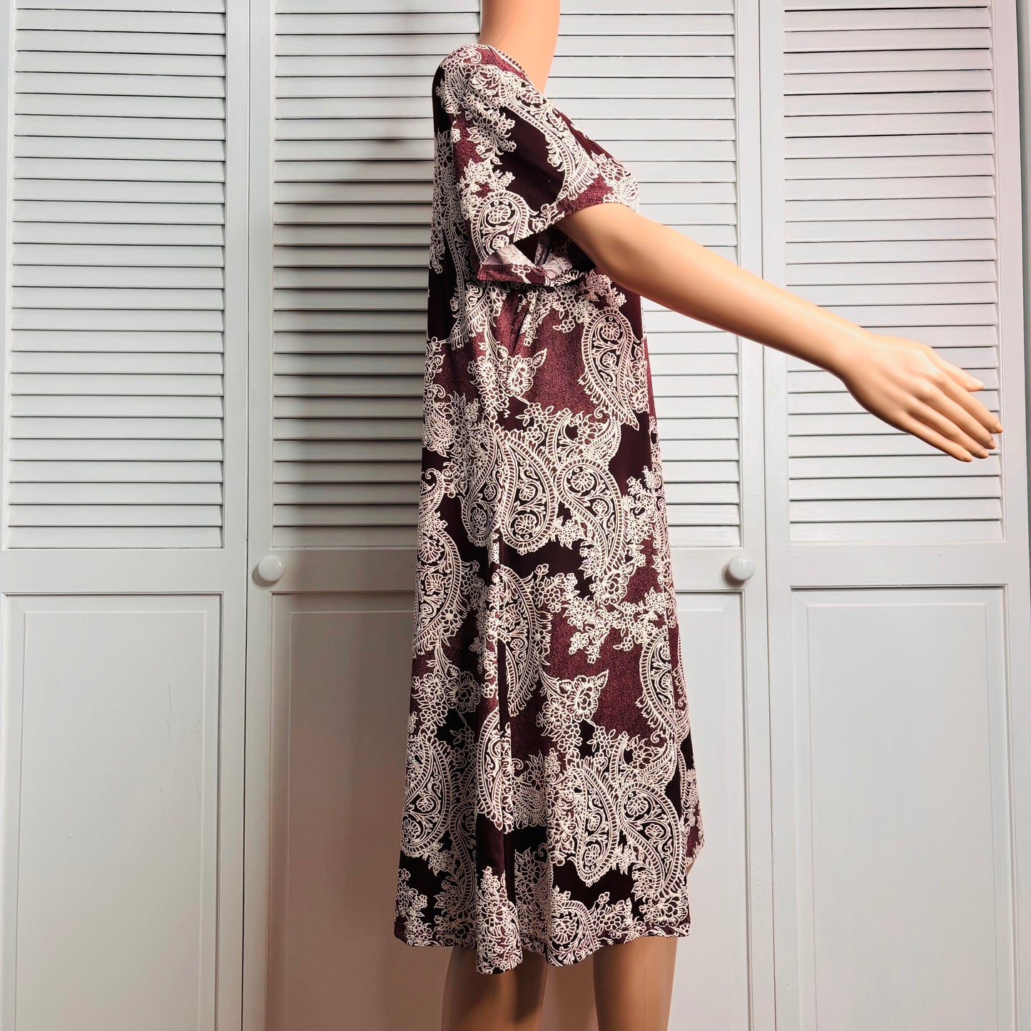 *NEW* VASNA Berry Paisley Short Sleeve Dress Size 1X