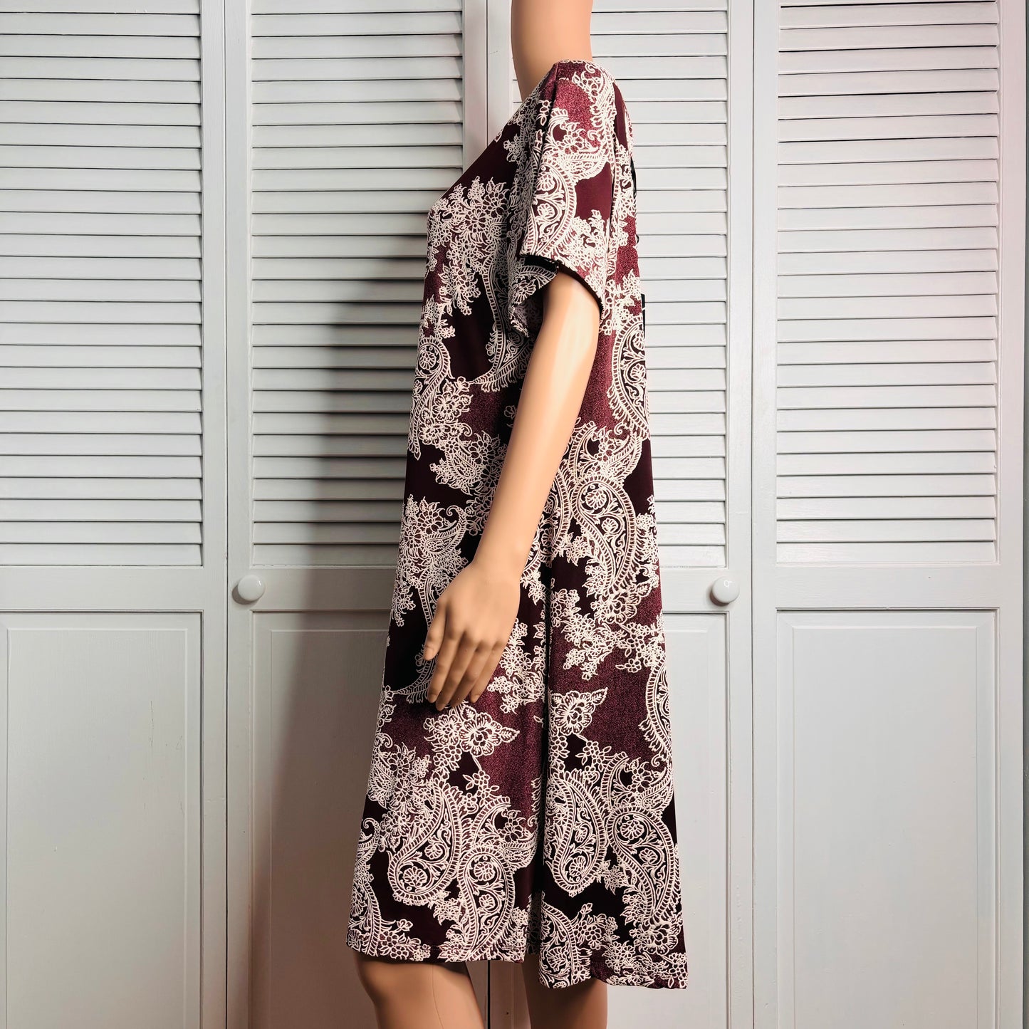 *NEW* VASNA Berry Paisley Short Sleeve Dress Size 1X