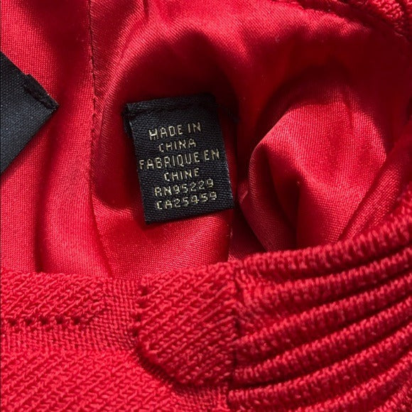 TED BAKER London Red Quilted Scallop Fit & Flare Knit Dress Size 4