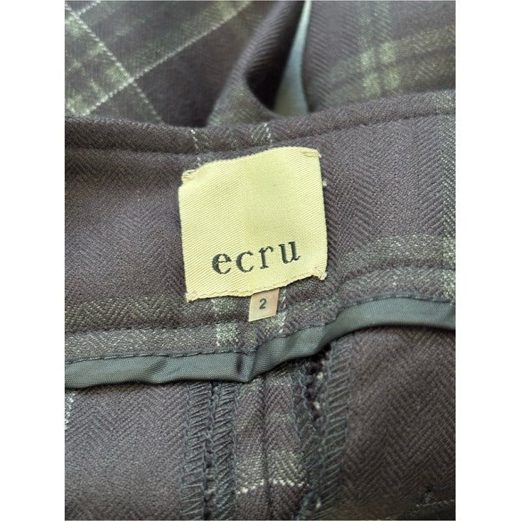 New ECRU Harrison Side Zip Plaid Pants Size 2