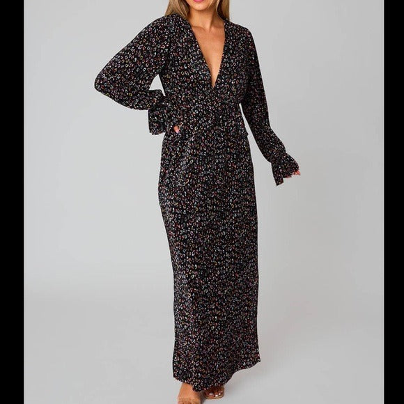 New BUDDY LOVE Evie Long Sleeve Maxi Dress in Gemstone Size Small
