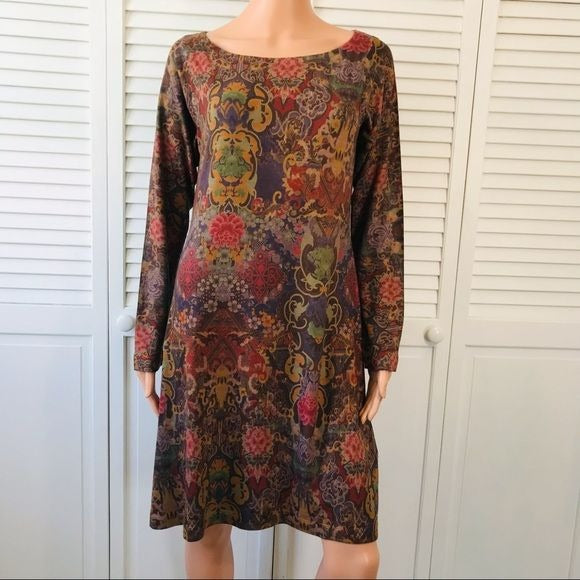 NALLY & MILLIE Multicolor Long Sleeve Dress Size L