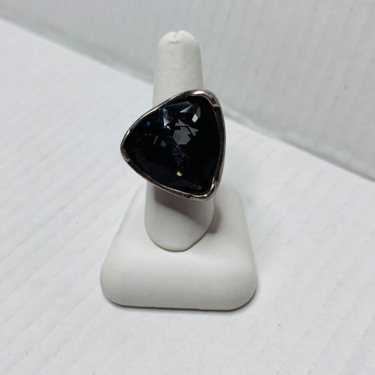 UNO DE 50 Star Tremendous Gray Swarovski Triangle Statement Ring Size 7.5