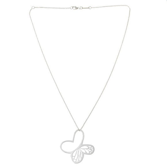 TANYA MOSS Sterling Silver Monarch Butterfly Pendant with Chain