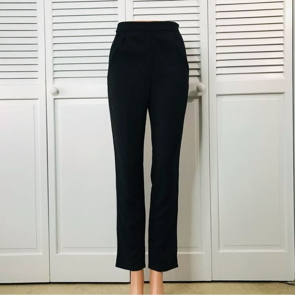 LULU’S Black High Waist Straight Leg Pants Size Extra Small