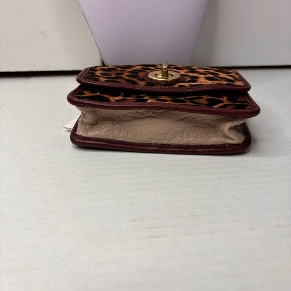 *NEW* COACH Ocelot Leopard Haircalf Mini Penny Aubergine Crossbody