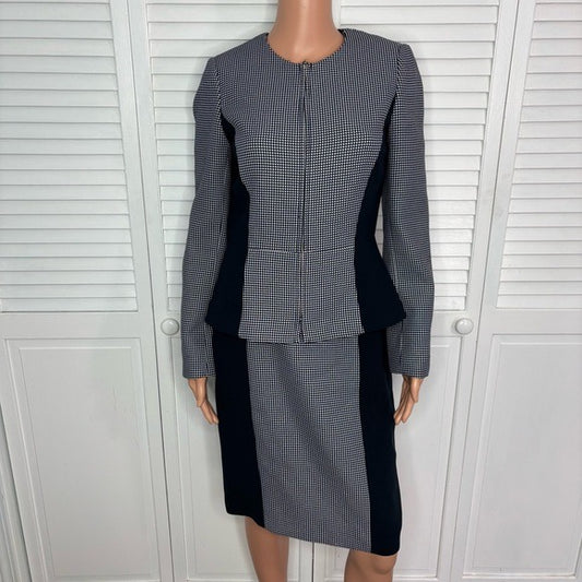 TAHARI Arthur S. Levine Houndstooth Skirt Suit Size 4