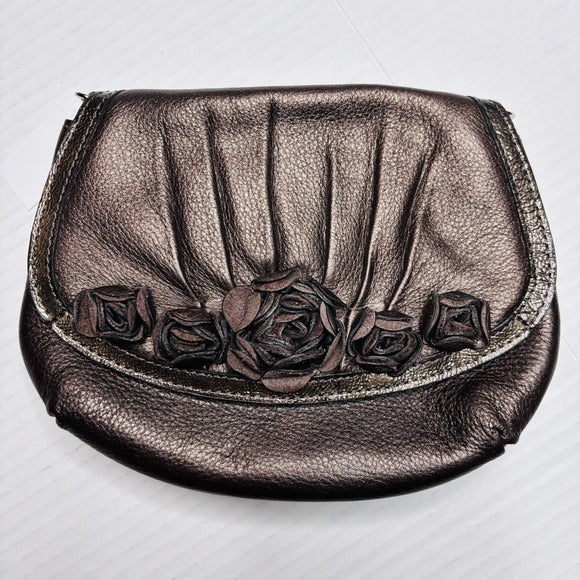 NEW BRIGHTON Pewter Velvet Rose Pouch