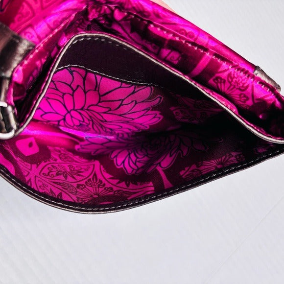 NEW BRIGHTON Pewter Velvet Rose Pouch