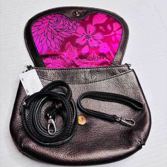 NEW BRIGHTON Pewter Velvet Rose Pouch