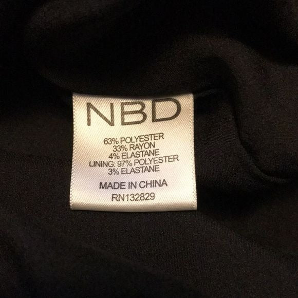 New NBD Black Moonlit Strappy One Shoulder Ruched Front Dress Size Medium