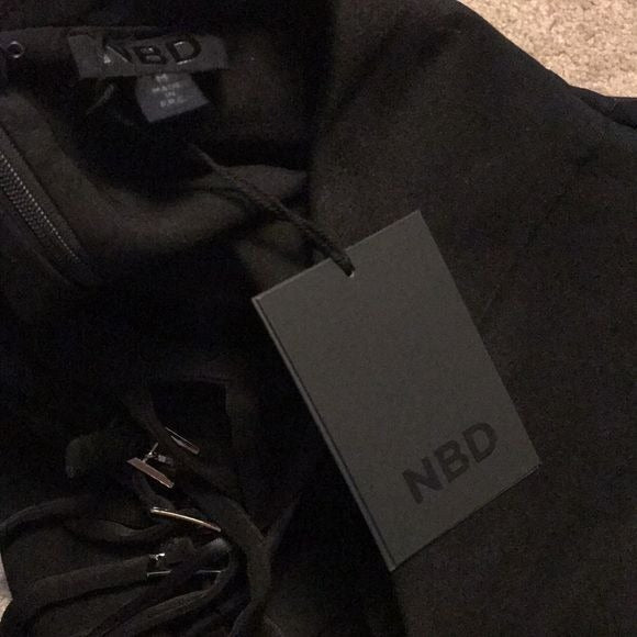 New NBD Black Moonlit Strappy One Shoulder Ruched Front Dress Size Medium