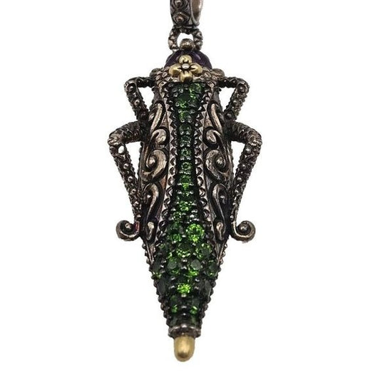 BARBARA BIXBY Sterling Silver 18K Gold Chrome Grasshopper Pendant