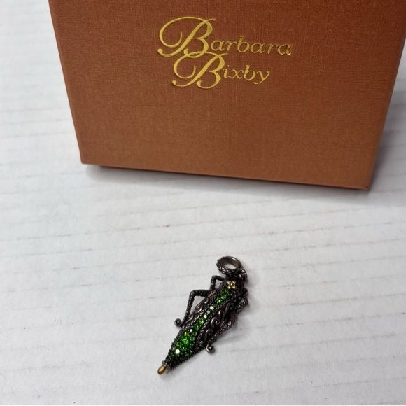 BARBARA BIXBY Sterling Silver 18K Gold Chrome Grasshopper Pendant