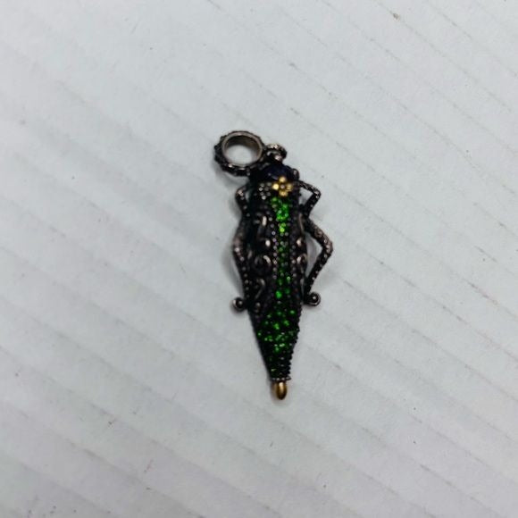 BARBARA BIXBY Sterling Silver 18K Gold Chrome Grasshopper Pendant