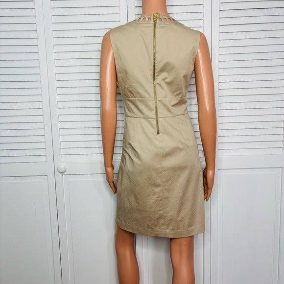 ADAM by Adam Lippes Sleeveless V-Neck Dress in Khaki Size 4