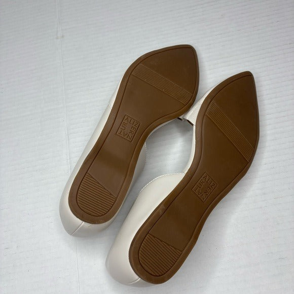 New NATURALIZER Kristin Half D'orsay Pointed Toe Flats in White Size 8