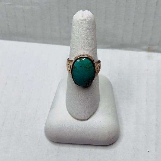CAROLYN POLLACK Vintage Sterling Silver Turquoise Ring Size 7