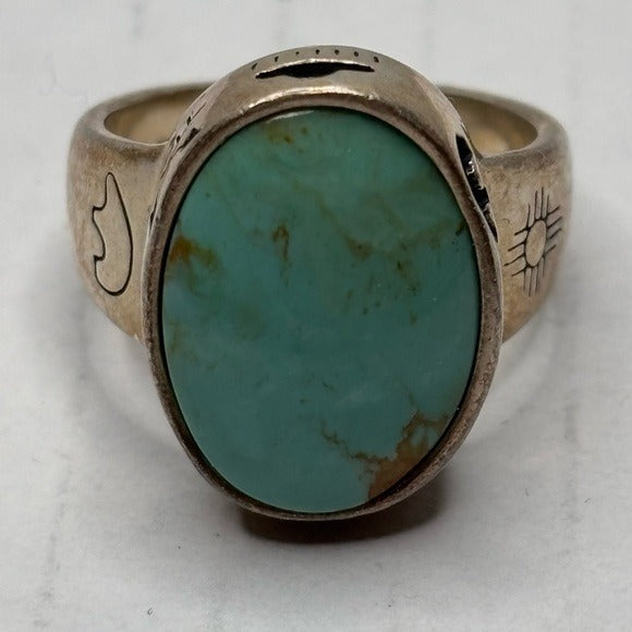 CAROLYN POLLACK Vintage Sterling Silver Turquoise Ring Size 7