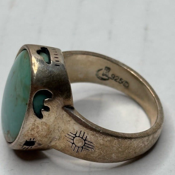 CAROLYN POLLACK Vintage Sterling Silver Turquoise Ring Size 7