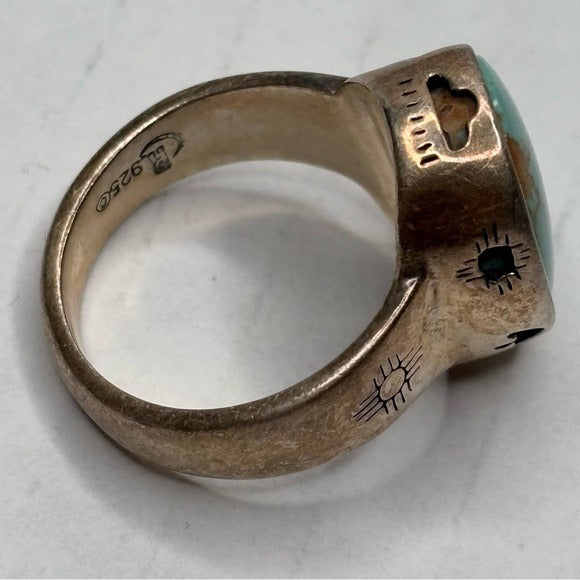 CAROLYN POLLACK Vintage Sterling Silver Turquoise Ring Size 7